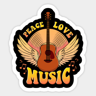 Cute Peace Love Music Hippie Hipster Festival Sticker